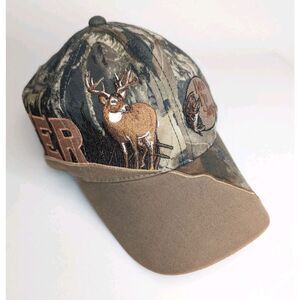 Vintage Bass Pro Shops Hat Cap Strap Back Camo Wrap around Embroidered Hunting